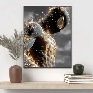 ( NO FRAME ) Premium Superhero Wall Decor - Elegant Black Suit Spidey Print, Ultimate Spidey Fan Gift - High Quality Superhero Poster for Office