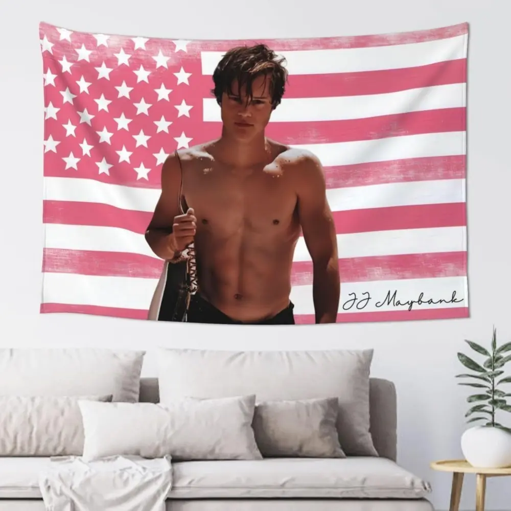 JJ Maybank Stars and Stripes Wall Tapestry, 40x30in (102x76cm) Light Polyester Wall Decor, Hand Washable Bedroom Dorm Decor Decoration Items for Living Room