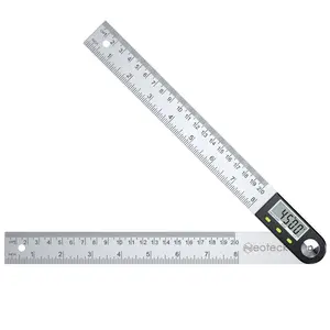 Digital Angle Finder Ruler 8 inch/200mm Stainless Steel Digital Protractor with Data Hold Function and Zeroing Resetting LCD Display Electronic Spirit Level Gauge Ruler