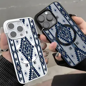 Tribal Geometric Pattern Phone Case, Southwestern Native American Style for iPhone 17 16 15 14 13 12 11 Plus Pro Max  & Samsung Galaxy S26 Ultra / S25 Ultra / S24 Ultra / S23 Ultra / S22