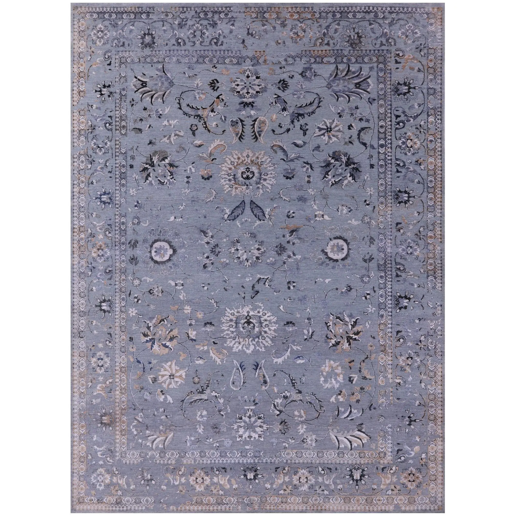 Persian Tabriz Hand Knotted Wool & Silk Rug - 10' 0" X 13' 9"