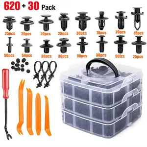 Car Plastic Trim Clips 650Pcs, Auto Retainer Push Pin Rivet Bumper Fastener Set