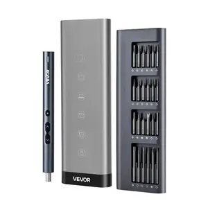 VEVOR Electric Screwdriver, 7 Torque Settings 0.5-5 N. m, 2500mAh Battery, Cordless Screwdriver Set with 32 PCS 1/4 in Bits, Digital Display, LED Light, Type-C Charging, for Furniture Electrical RepairVEVOR Super Brand Day