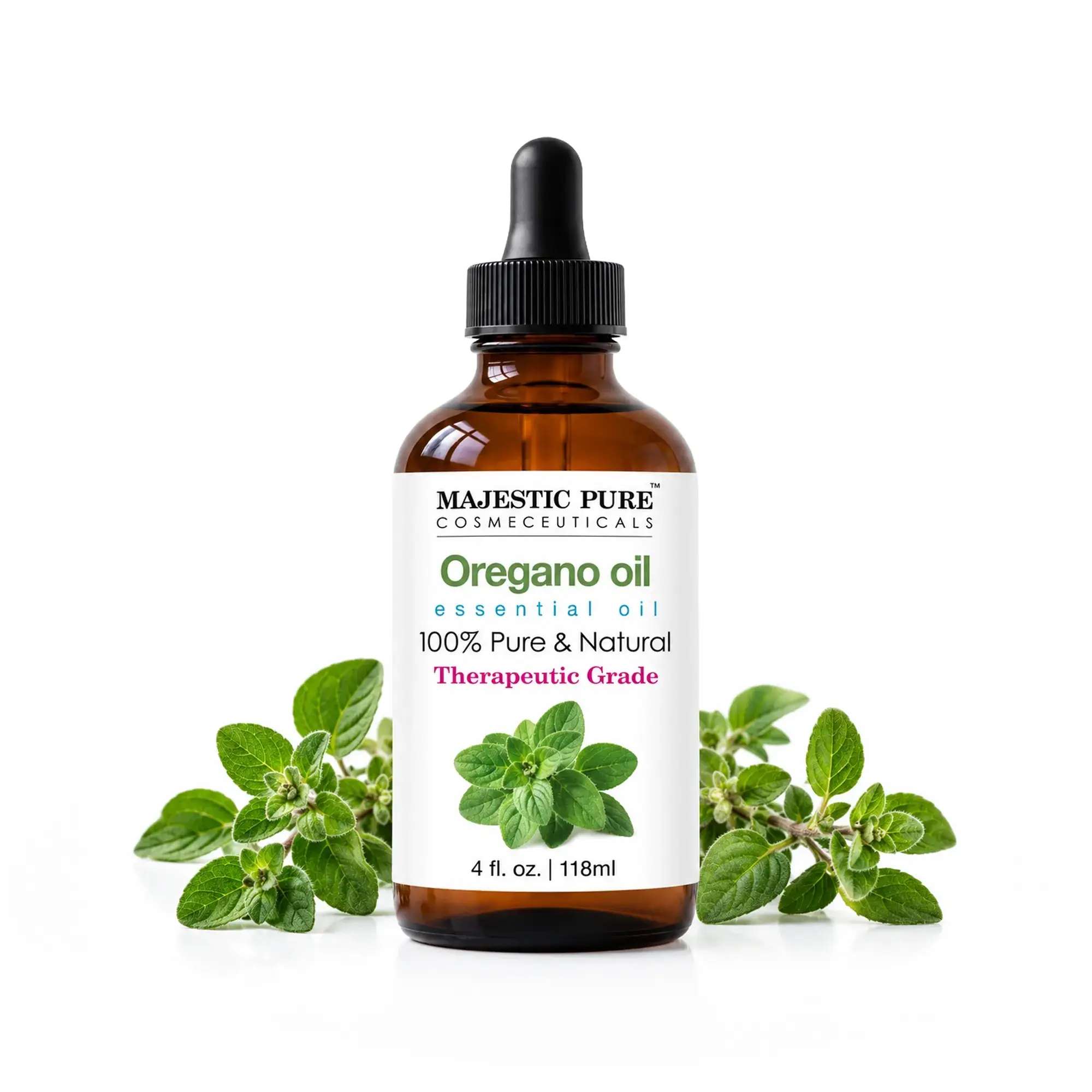 100% Pure Natural Oregano Essential Oil - 4fl oz Health & Wellness Aromatherapy Item, Fresh Scent for Stress Relief, Energy Boost, Morning Rituals, Candle Crafting Blendable Option