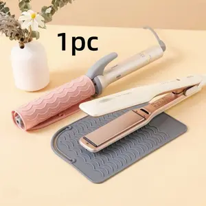 Silicone Curling Iron Pad, Portable Hair Straightener Heat Insulation Mat, Anti-Slip Protective Cover, Styling Tool Storage Pad