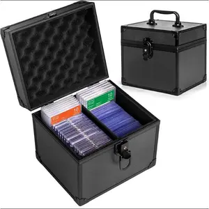 PSA Rating Card Storage Box, BGS Rating Card Storage Box, Card Storage Box, Graded Card Storage Box, 1 Count 2 Grid Dustproof Card Storage Organizer with Lid and Handle, Top Loader Card Brick Case,