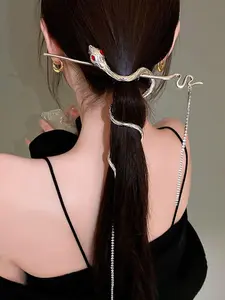 Women's Elegant Snake Design Hair Clip, Hairpins, Exquisite Trendy Hair Clip, Fashionable Hair Accessories for Women & Girls