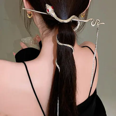 Women's Elegant Snake Design Hair Clip, Hairpins, Exquisite Trendy Hair Clip, Fashionable Hair Accessories for Women & Girls, Hair Clips Metal