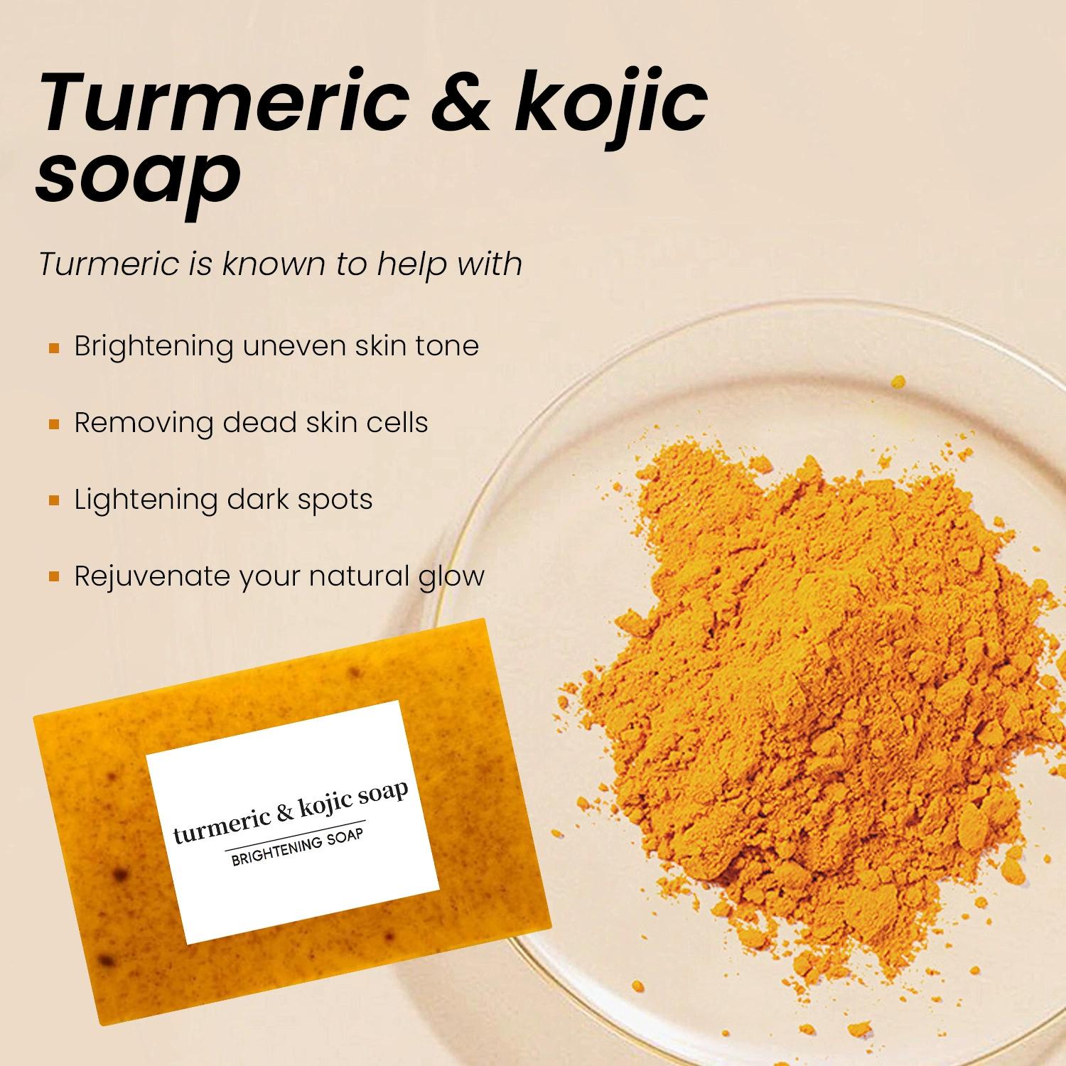3PCS Organic Lemon Turmeric Kojic Acid Brightening Soap, Gentle Face Body Wash Cleanser, Dark Spot Remover, Acne Scar Fader, Hyperpigmentation Treatment, Brightening Dull Skin, Deep Pore Clean Comfort Organic Flawless Glowing Body Care