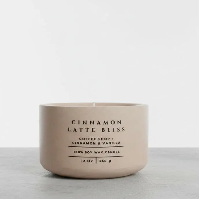 Cinnamon Latte Bliss - Joshua 1:9 Scripture Candle (12oz)