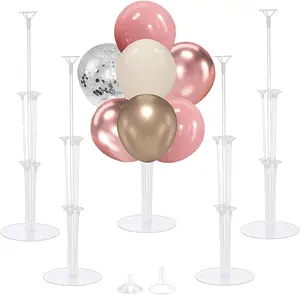 4 Set Balloon Stand for Table Centerpieces, Balloon Sticks With Base, Party Balloon Decorations for Floor Balloon Arch Stand, for Birthday Wedding Anniversary Father's Day New Year Graduation