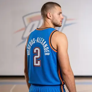 Men's Blue Basketball Jersey - Gilgeous-Alexander #2 | Classic Athletic Mesh Tank Top