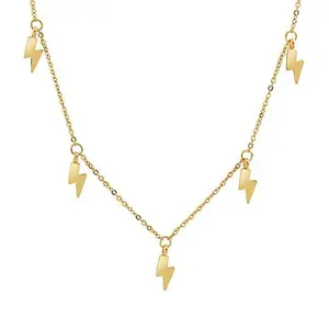 Stately Steel Lighting Bolt Necklace