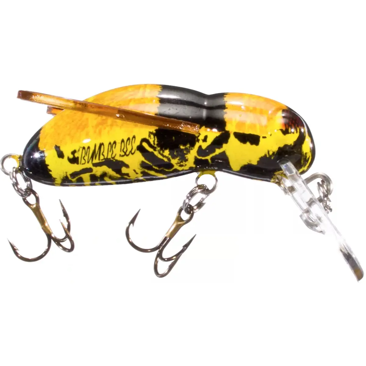 Rebel Bumble Bug Shallow Crankbait Fishing Lure, 1.5 in, 7/64 oz, Bumble Bee Pattern for Bass, Trout, and Panfish, Great for Kids, Small Size, Creeks