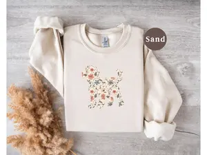 Floral Golden Doodle Sweatshirt, Goldendoodle Dog Mom Sweater Shirt, Cottagecore Boho Wildflower Crewneck, Gift for Dog Lover Owner Mama