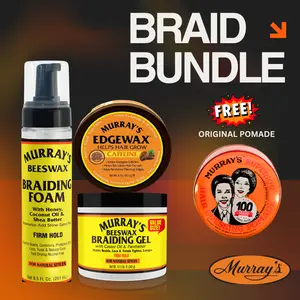Murray’s Braid Bundle – Beeswax Gel, Foam & Caffeine Edgewax + FREE Original Pomade