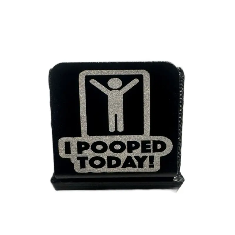 Anodized Aluminum Metal Brim Hat Clip, I pooped today!