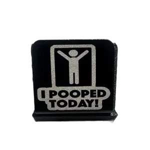 Anodized Aluminum Metal Brim Hat Clip, I pooped today!