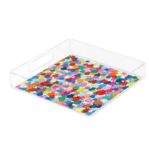 Rainbow Pomegranates Acrylic Matzah Tray