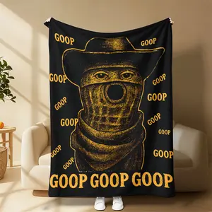 Countdown Sale! Retro Goop Cowboy Themed Blanket – Bold Gold & Black Design to Show Off Your Unique Style!Soft Fluffy Plush for Lazy Evenings, Movie Nights & Edgy Snuggles Suitable for all four seasons A gift suitable for fans, friends and children