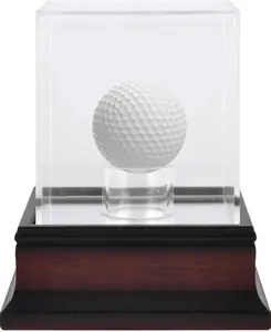Mahogany Golf Ball Display Case - Insert Your Own Golf Ball