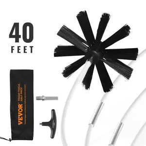 VEVOR 40 FEET Dryer Vent Cleaner Kit, TikTokShopBlackFriday, 29 Pieces Duct Cleaning Brush, Reinforced Nylon Dryer Vent Brush, Dryer Cleaning Tools Lint Remover with Flexible Lint Trap Brush, Clamp Connectors Extendable