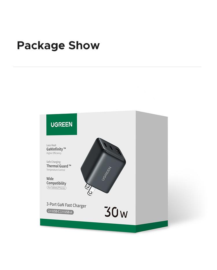 UGREEN 30W 2C1A/20W 1C1A GaN PPS Compact Fast Wall Charger Block USB-C Power Adapter for iPhone Galaxy S25/S24/S23 with Free Gift US Plug 2 USB C + 1 USB A,TikTokShopHolidayHaul UGREEN 30W 2C1A/20W 1C1A GaN PPS Compact Fast Wall Charger Block USB-C Power Adapter for iPhone Galaxy S25/S24/S23 with Free Gift US Plug 2 USB C + 1 USB A,TikTokShopHolidayHaul