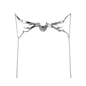 Cyberpunk metal mask niche special-shaped adjustable fluid mechanical sense men's and women's face earrings set trendy cool