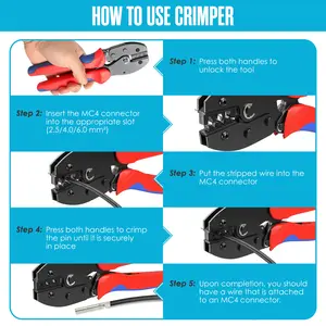 Houseables Solar Wire Connectors, Solar Connector, Crimping Tool, Disconnect Tool, Crimper, Connector Kit, PV Kit, Household, Panel, Cable, 51PC, 12 Pairs 4mm, 2 Spanner Wrench, AWG 14-10, 2.5/4/6 mm²