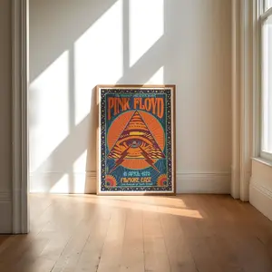 Pink Floyd Vintage Concert Rock Poster , Wall Art , Pink Floyd Concert Poster, Pink Floyd Poster, Pink Floyd Print, Retro Music Poster