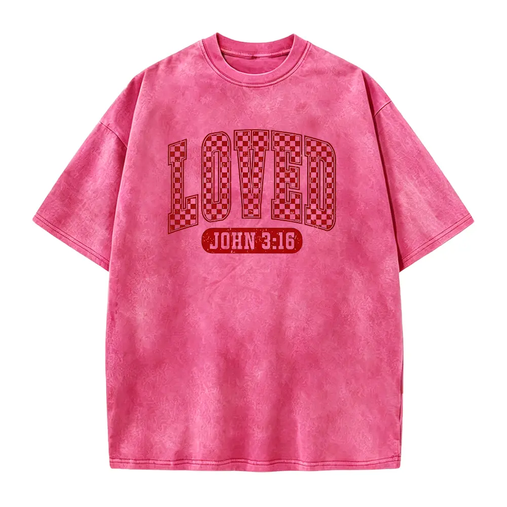 John 3:16 Bible Verse Heat Transfer Vinyl - Retro Checkered Christian Iron-On, Loose-Fit Clothes DIY Decoration for Men's T-Shirts, Pillowcases