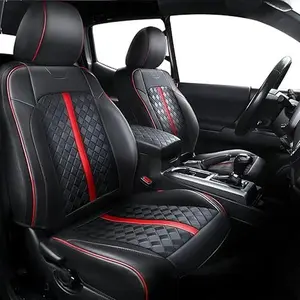 Leather Seat Covers Custom Fit for Tacoma Gen 3rd (2016-2023) Double & Crew Cab, for SR, SR5, Limited, TRD Pro, TRD Sport, TRD Off-Road, Trail Special Edition - Fully Covered