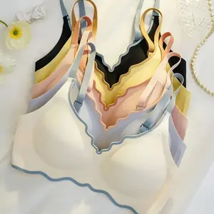 TRNDY LAB No Trace Contrasting Color Women's Thin Bra Push-up One-piece Comfortable Small Chest Push-up Beautiful Back Underwear For Women