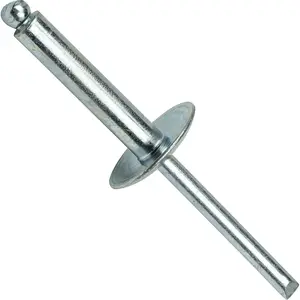 Large Flange Pop Rivets - 1/4" x 3/4" (25 pcs) Heavy Duty, Open End, Steel Zinc, -Resistant, High Tensile & Shear Strength, 8-12 Gap .626" - .750"