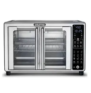 Gourmia French Door 6-Slice Digital Toaster Oven Air Fryer, 19 One-Touch Presets, 24L, Stainless Steel