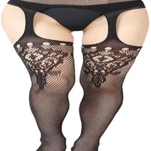 High Waist Fishnet Tights, Thigh High Suspender Stockings