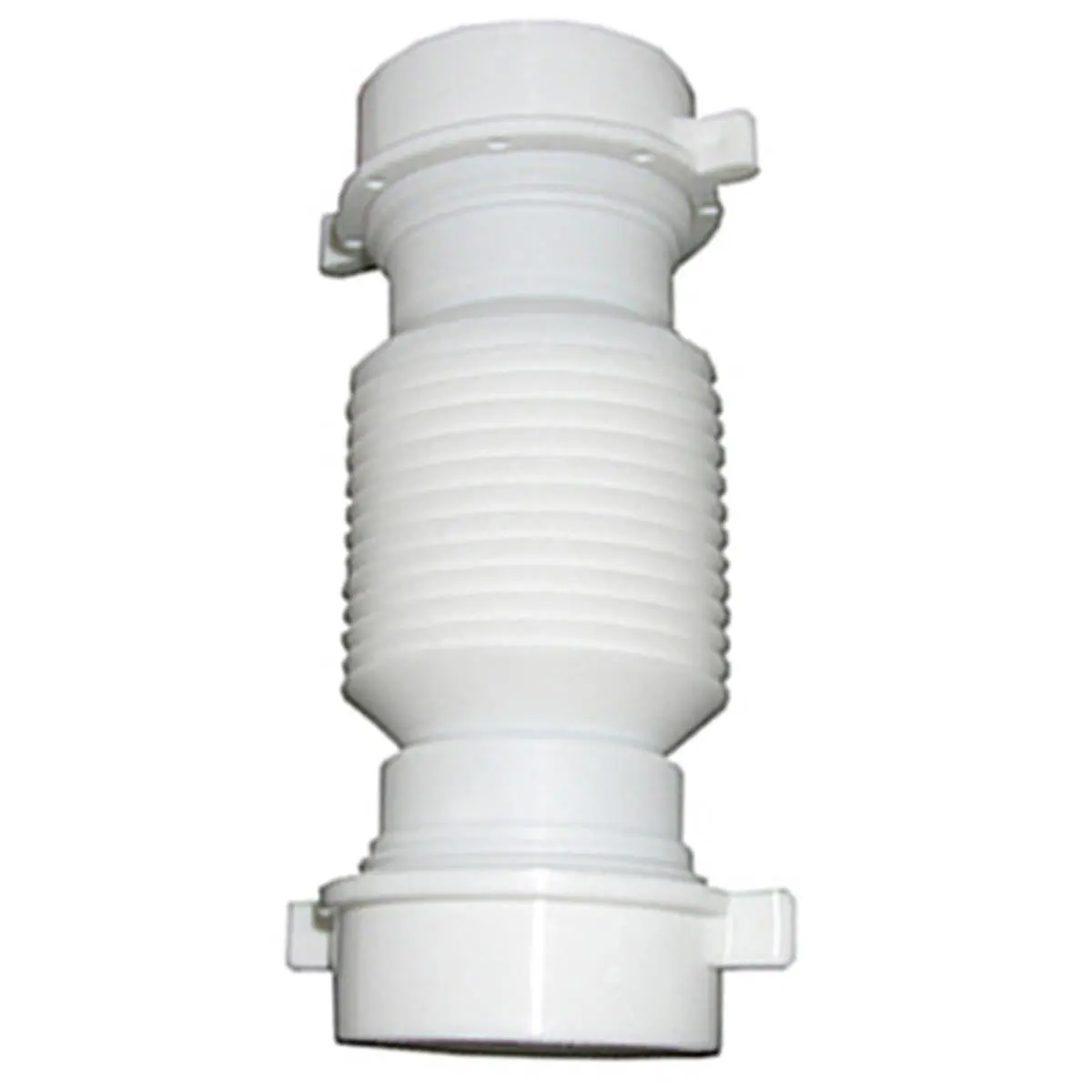 212 MAIN Flexible Hose Connector, Universal White Plastic Fitting for Boating, 1.5 & 1.25 in, Bends 90 Degrees, with 2 Nuts and Washers, Expandable Hose, 2.5 In, Bendable