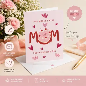 Custom Mother's Day Mom Cake Card | Pink Greeting Card
