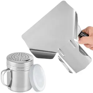 Popcorn Scoop Right Handle and Medium Holes Dredge Set - Metal Popcorn Scooper -  Fry Scoop - No Seasonings/Consumables included