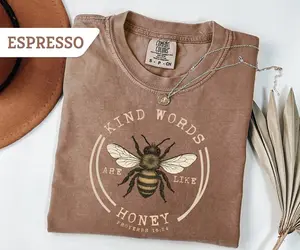 Comfort Colors Kind Words Are Like Honey tshirt, Faith Based Gift, Bible Verse Tee, Religious TShirt, Butterfly Bible Verse Tee