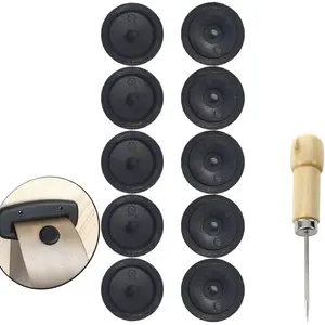 5 x Seat Belt Button Buckle Clip Stop - Universal Fit Stopper Kit Black (5 Sets)