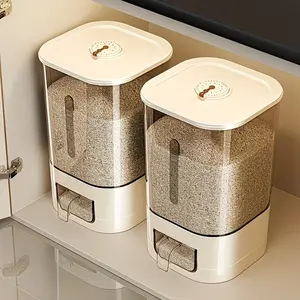 [Rice Bucket Storage Container] 1pc Rice Bucket Household Sealed and Moisture-proof Flour Storage Bucket Rice Jar Storage Container Rice Box Flour, Grains, Beans, Pet Food, Cat Food, Dog Food, Storage Bins for Home Organization Grain Dispenser