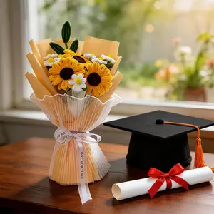 An exquisite, hand-woven bouquet of lifelike sunflowers—the perfect gift for graduation season and Mother's Day. A versatile centerpiece suitable for both gifting and home décor.