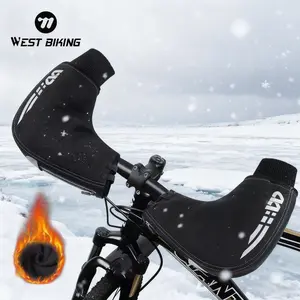 WEST BIKING Winter Gloves.Thermal Velvet Bicycle Handlebar Gloves, Waterproof  Reflective Warm Mittens MTB Riding Motorcycle Gloves Motorbike Gloves Hand Protector
