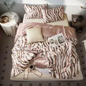 Zebra Stripe Pattern Bedding Set, 1 Count Duvet Cover & 2 Counts Pillowcases without Filler, Soft Comfortable Bedding Set for Home Bedroom, Soft Breathable Bedding