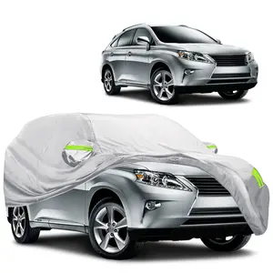 Universal SUV Full Car Cover – All-Weather Waterproof 190T Polyester Construction, Designed for SUVs (183–201inch), Featuring Comprehensive UV Protection, Dustproof, Snowproof, and Scratch-Resistant Performance for Outdoor Use