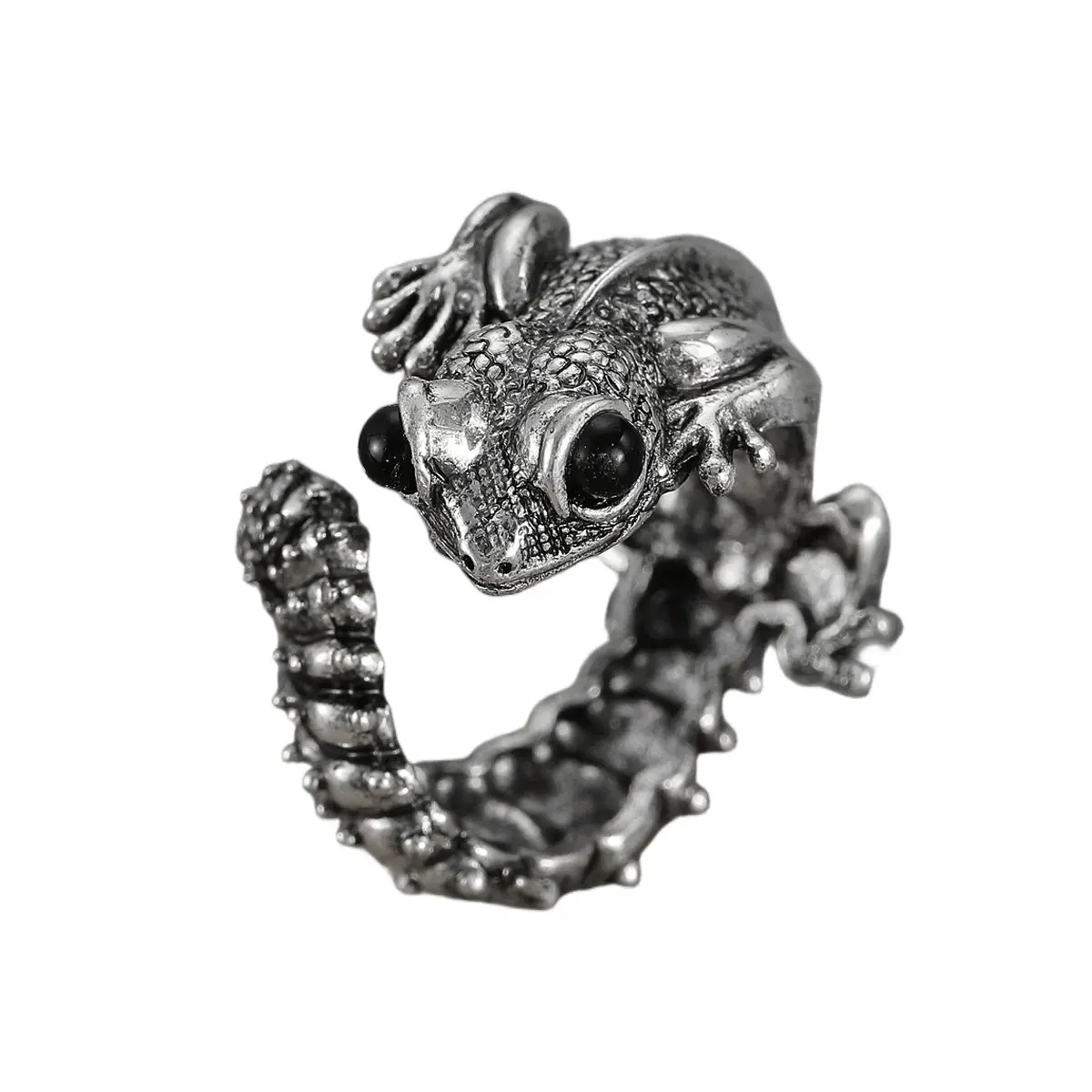Retro Lizard Animal Shaped Ring, Unisex Vintage Finger Ring, Fashion Costume Jewelry Accessories, 2025 Gift Option, Animal Shaped Rings