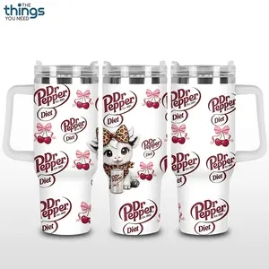 Diet Dr Pepper 20oz - 40oz With Handle Tumbler, Diet Soda Stainless Steel Tumbler, Soda Lover Gift, Retro Drinkware, Perfect Gift For Diet Soda Fans