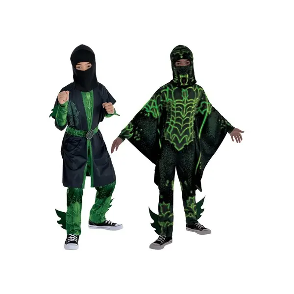 Kid's Green Dark Ninja Costumes