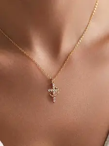 Women's Crown Cross Necklace, Christian Faith Jewelry Gift, Elegant Plain Design, Alloy Chain, All Seasons Wear, No Choking Hazard